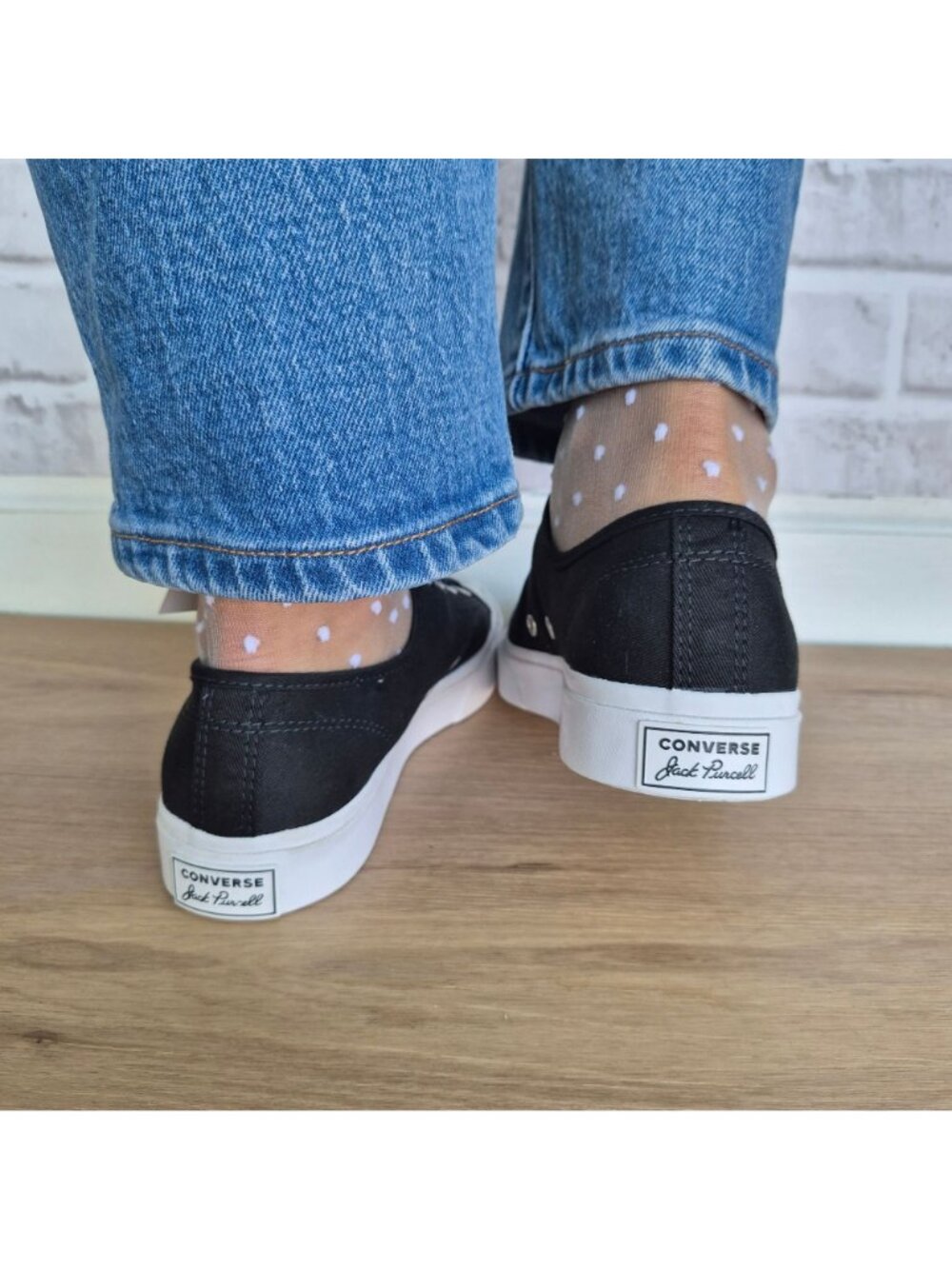 ⭐Converse Jack Purcell JP OX Canvas 7.5 Women Shoes Sneakers Black White 164056C - Picture 6 of 12